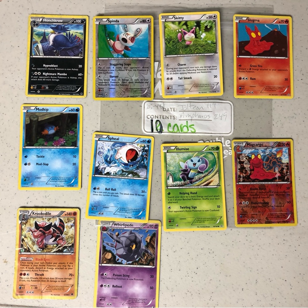 Pokemon Trading Cards set of 10 cards